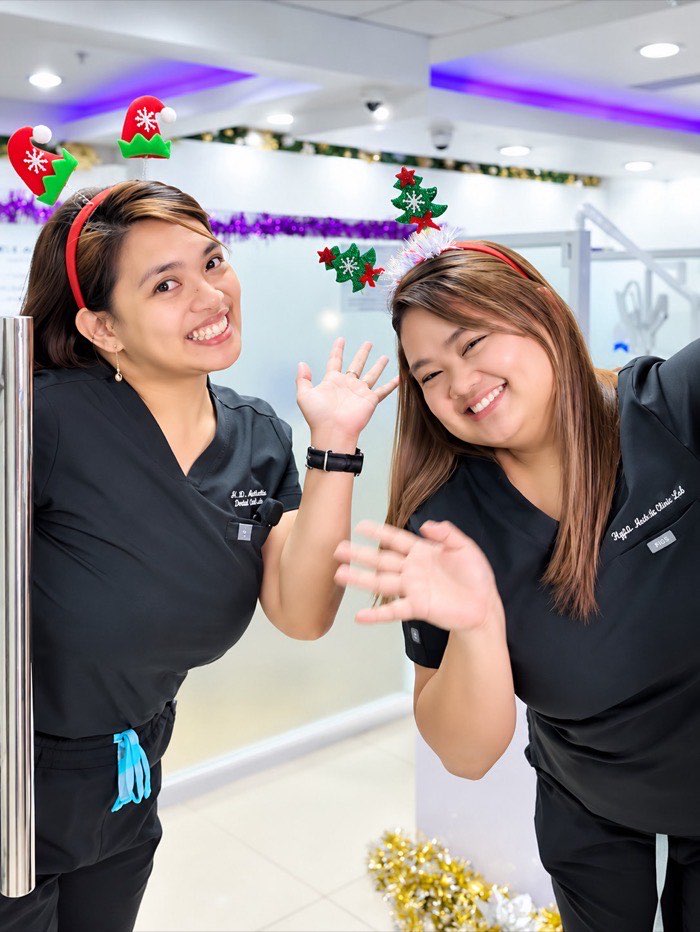 The Home of Dental Aesthetics team celebrating the holidays at the clinic